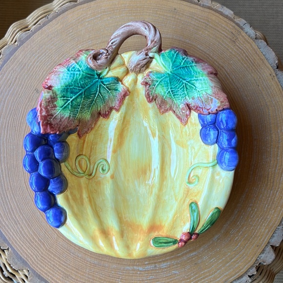 Fritz and Floyd 1993 Small Round Pumpkin Bowl, Harvest Banquet, No Chips/Cracks - Picture 2 of 6